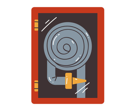 Fire hydrant fighting equipment firefighter engine isolated concept. Vector graphic design illustrationのイラスト素材