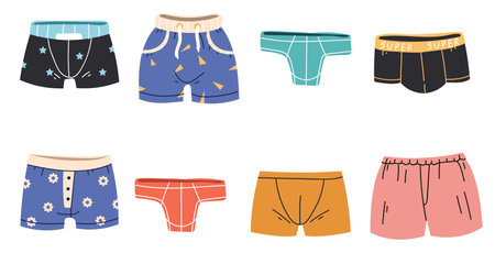 Man underwear panties underpants shorts boxer isolated set. Vector graphic design illustrationのイラスト素材