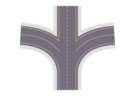 Road street top view highway crossroad isolated concept. Vector flat graphic design illustrationのイラスト素材