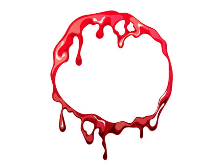 Horror blood abstract circle frame isolated concept. Vector flat graphic design illustrationのイラスト素材