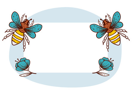 Bee honey honeycomb hive beehive cute comb banner concept. Vector flat graphic design illustrationのイラスト素材