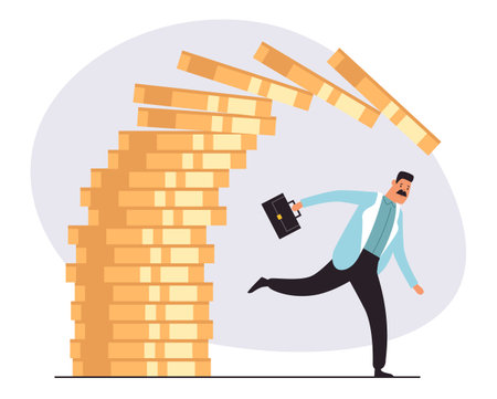 Money risk market income financial crisis investment concept. Vector flat graphic design illustrationのイラスト素材