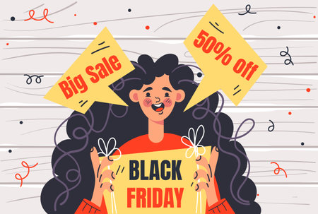 Black friday sale discount banner template background concept. Vector flat graphic design illustrationのイラスト素材