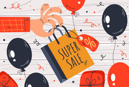 Black friday sale discount banner template background concept. Vector flat graphic design illustrationのイラスト素材