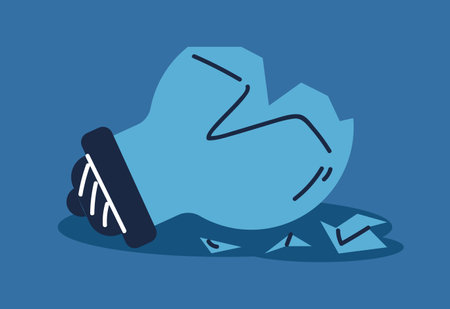 Broken failure light bulb idea damage innovation concept. Vector flat graphic design illustrationのイラスト素材