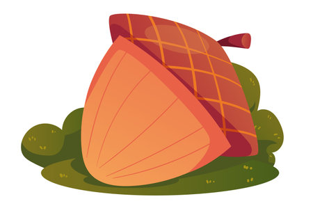 Acorn nut cartoon isolated concept. Vector flat graphic design illustrationのイラスト素材