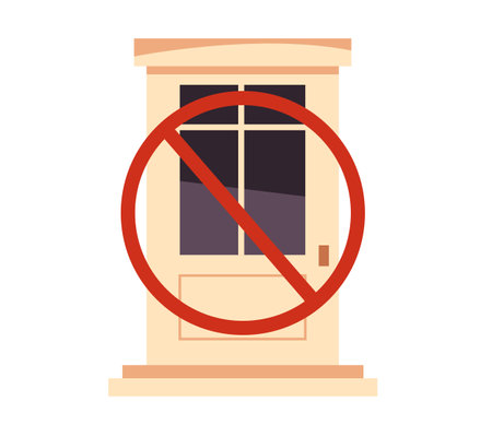 Keep close door room sign entrance exit concept. Vector flat graphic design illustrationのイラスト素材