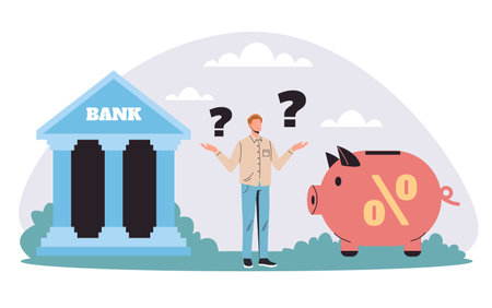 Saving account bank finance loan choice house concept. Vector flat graphic design illustrationのイラスト素材
