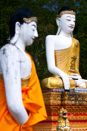 Two Buddha in Mae Hong Son  It is located in the north of Thailand の写真素材