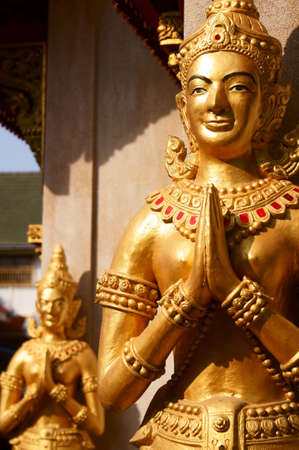 This is a Angel statue in temple at thailand.の写真素材