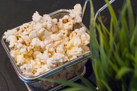 Thisi is a popcorn. It is a good snack.の写真素材