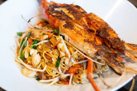 Pad Thai  River prawn. 
It is a food that is very popular in Thailand.の写真素材
