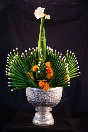 Baci is an important ceremony practised in Lao culture, Sipsong Panna and Northern and Isan Thai culture.の写真素材