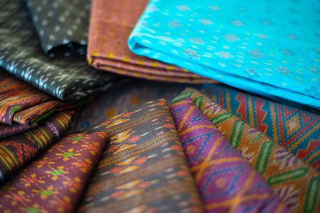 Thai silk is produced from the cocoons of Thai silkworms.の写真素材