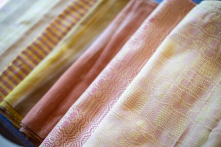 Thai silk is produced from the cocoons of Thai silkworms.の写真素材