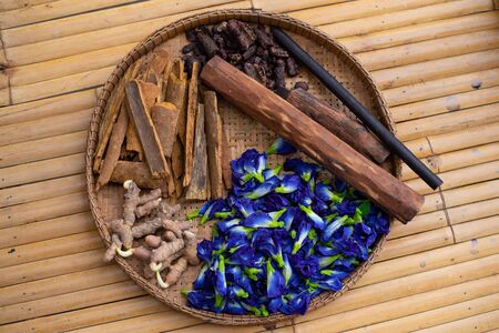 litoria ternatea, commonly known as Asian pigeonwings  bluebellvine, blue pea, butterfly pea,...