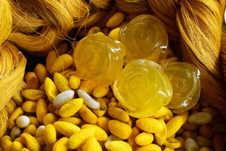 There are Cocoon Soap. A facial cleansing bar that works as a facial mask for dead skin cell removal and pore tightening effectの写真素材