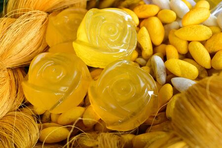 There are Cocoon Soap. A facial cleansing bar that works as a facial mask for dead skin cell removal and pore tightening effectの写真素材