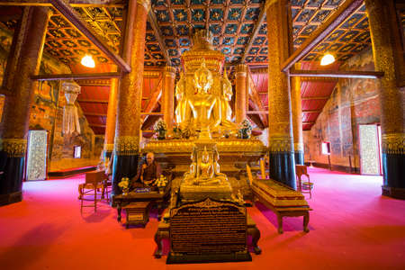 This is a old Buddha statue in temple at thailand.のeditorial素材