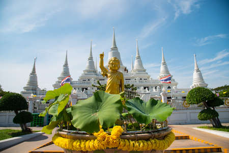 This is a Little Buddha statue in temple at thailand.のeditorial素材