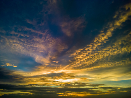 sunset sky twilight on the seaの写真素材