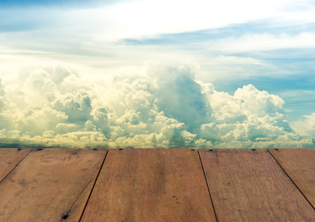 floor with heaven twilight sky and cloud backgroundの写真素材