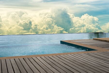 swimming pool flooring with heaven Skyの写真素材