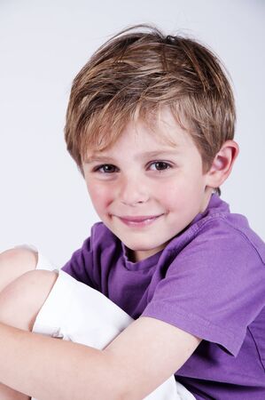 portrait of a beautiful boy taken in a studioの写真素材