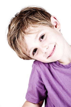 beautiful portrait of a handsome little boy taken in a studioの写真素材