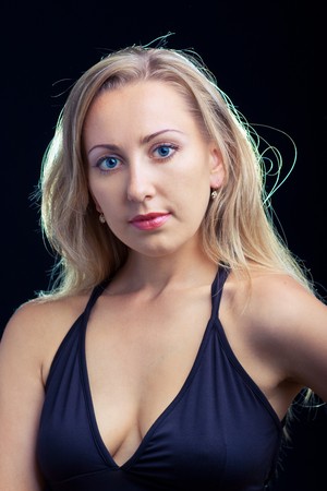 Close-up portrait of a  beautiful young ladyの写真素材