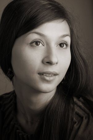 Close-up portrait of a beautiful womanの写真素材