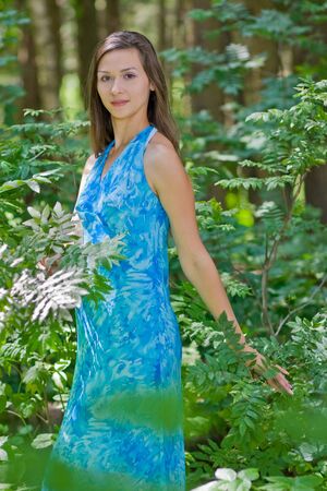 The nice girl in the forestの写真素材