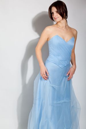 beautiful young woman posing in studioの写真素材