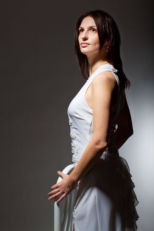 Beautiful young woman studio portraitの写真素材
