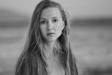 Portrait of naturally beautiful woman in her twentiesの写真素材