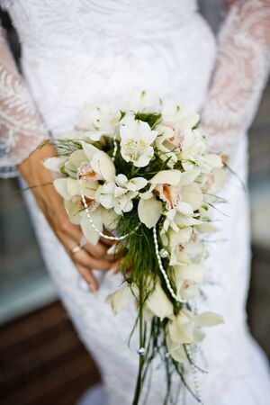 close up of wedding bouquetの写真素材