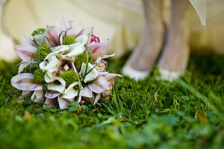 close up of wedding bouquetの写真素材