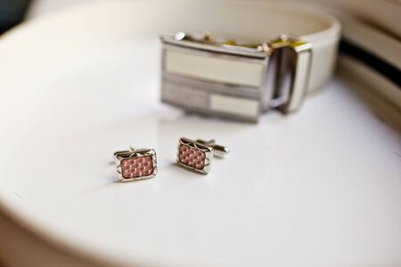 Man Belt with Cuff Linksの写真素材