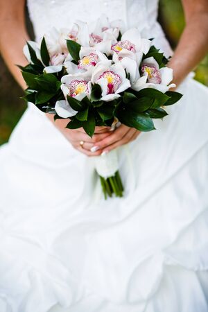 close up of wedding bouquetの写真素材