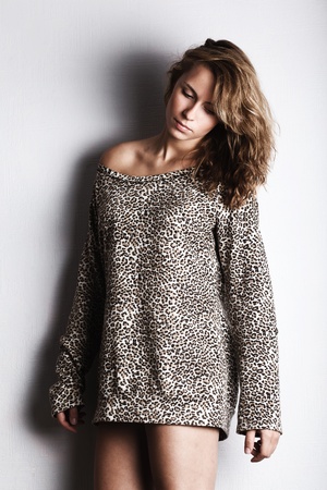 Fashion photo of young sensual womanの写真素材