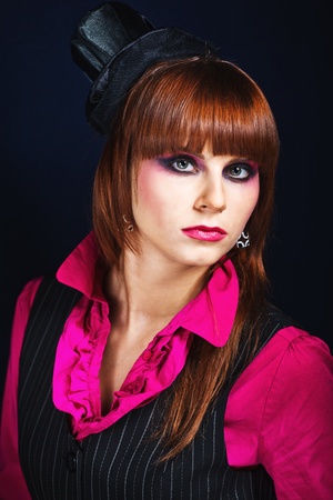 Close-up portrait of a  beautiful young ladyの写真素材