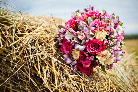 close up of wedding bouquetの写真素材