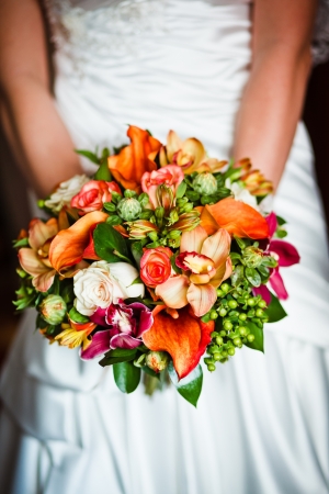 close up of wedding bouquetの写真素材