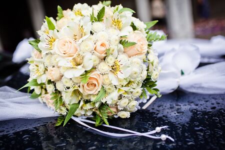 close up of wedding bouquetの写真素材