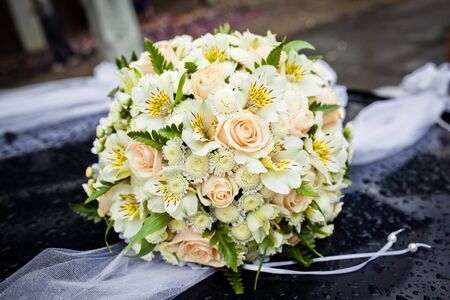 close up of wedding bouquetの写真素材