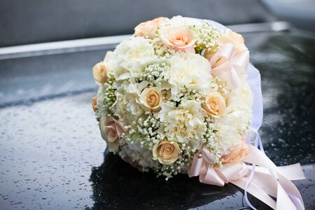 close up of wedding bouquetの写真素材