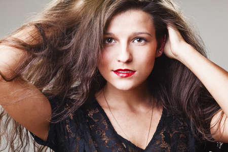 Studio shot of a woman with colorful makeup