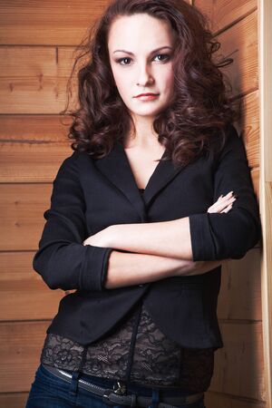 A photo of beautiful girl is in fashion style, glamurの写真素材