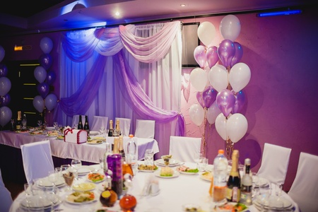 Table set for an event party or wedding receptionのeditorial素材