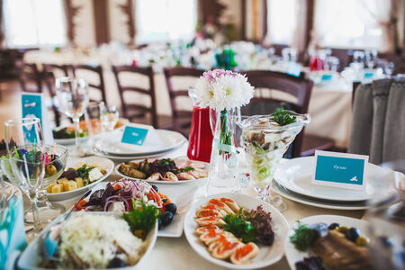 Table set for an event party or wedding receptionのeditorial素材